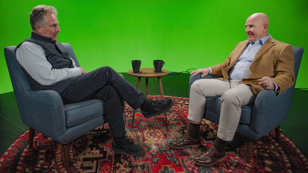 Green screen behind interview